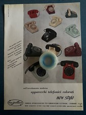 Rara Pubblicita’ Apparecchi Telefonici Colorati FACE STANDARD del 1958