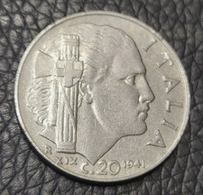 1941  Italy 20 Centesimi Coin