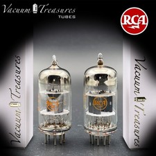 12AT7 ( ECC81 ) RCA Black Plates Halo Getter ?AMPLITREX Tested Pair Tubes USA
