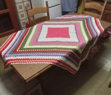 Coperta granny square - coperta, fatta
