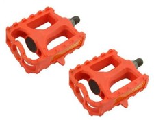 Red bicycle pedals - red,
