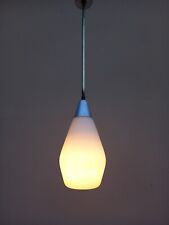 Lampada A Sospensione Anni 50 originale Italy Vetro opaline Lavorato A Mano 
