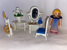 Playmobil Princesse Coiffeuse Chaise Rouet Plante Accessoires Château 