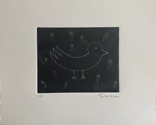 Giuliano Tomaino incisione acquaforte Cimbello fondino nero 48x38 firmata