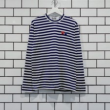 COMME DES GARCONS CDG PLAY DOPPIO CUORE A RIGHE LS AZ-T228-051-1