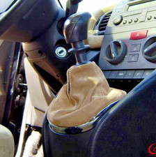 Cuffia leva cambio compatibile con  lancia Ypsilon 843 vera alcantara bejge