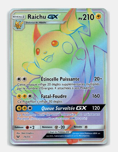 Carte pokémon raichu 73 - carte,