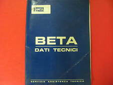 CATALOGO DATI TECNICI LANCIA BETA