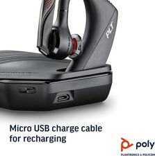 HP Poly Auricolare Bluetooth Voyager 5200 + case e dongle BT600 UC USB-A + Alexa