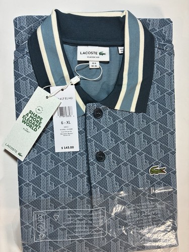 Polo lacoste blu monogramma - lacoste,