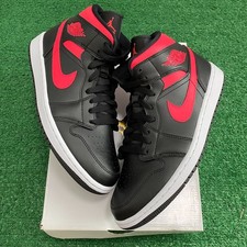 Taglia 11 - Sneakers Jordan 1 Mid Nero Rosso Sirena Donna BQ6472-004 Spedizione Veloce!