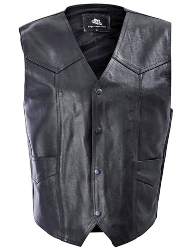 Gilet pelle uomo business