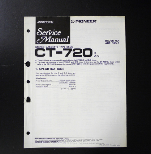 Originale pioneer 720 - originale, ct-720
