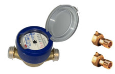 Contatore Acqua Asciutto Sisma Completo di Raccordi e Bollo D.1/2 Gianola