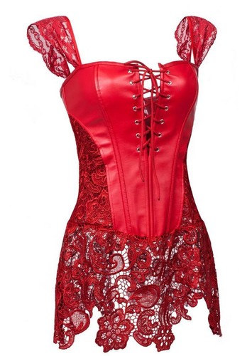 Corsetto burlesco finta pelle - finta,