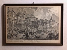Riproduzione dell'opera "Veduta del Porto di Ripetta" di Piranesi