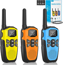 Walkie-Talkie Bambini Ricaricabili, Radioline Woki Toki 3 Pezzi,16 Canali Carica