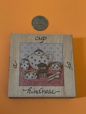 Stamps Happen Inc #50034 A Cup of Kindness Rubber Stamp Tea and Muffins