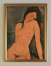 Nudo seduto 1916 circa scultore pittore livornese Amedeo Modigliani A3 02 incorniciato