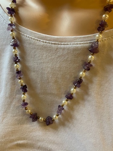 Collana perle ametista - collana, di