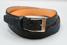 Cintura uomo vero coccodrillo fianco - fodera pelle - 30 mm - col. nero