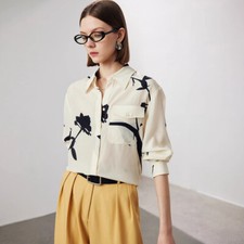 Camicia donna stampa 100% seta