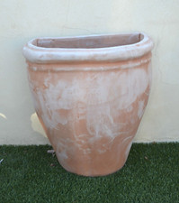 Vaso grande fioriera da parete liscia per esterno in terracotta arredo giardino