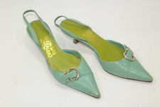 SALVATORE FERRAGAMO scarpe donna tg 6 Europa 36 pelle verde S9353