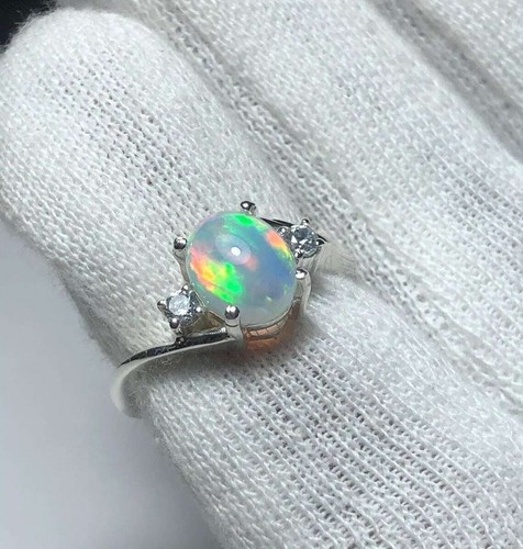 Anello vintage art deco - anello, opale