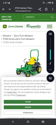 Inch john deere 700 - 25, hp