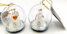 2 XHand-Blown Glass Christmas