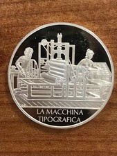 LA MACCHINA TIPOGRAFICA -  MEDAGLIA ARGENTO .925  SILVER FDC PROOF Gr. 14