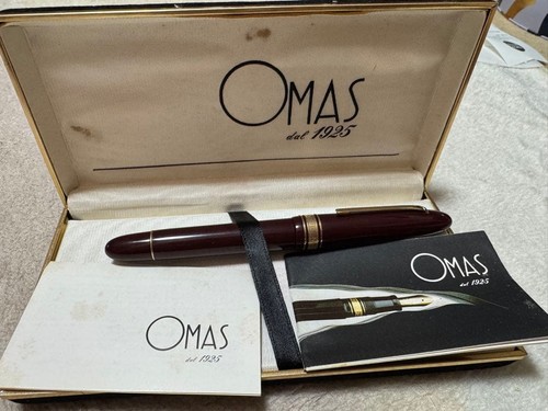 Omas burgundy fountain pen - omas,
