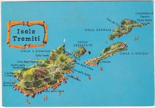 ISOLE TREMITI - FOGGIA - CARTINA GEOGRAFICA - VIAGG. 1972 -20301-