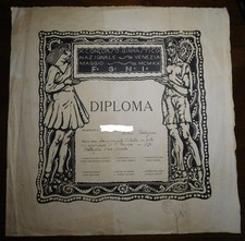 Guido Cadorin Venezia Diploma Concorso Ginnastico 920 Virtus Bologna xilografia 