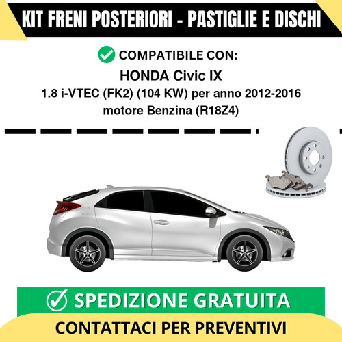 Kit freni posteriori per - freni, honda