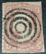 FRANCOBOLLO- USA STAMP  1871-80  3 CENT RARE FANCY CANCEL- ANNULLO RARO