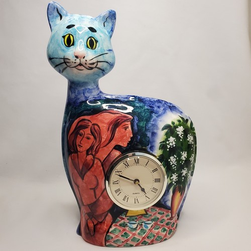 Raro gatto ceramica dipinto - raro,