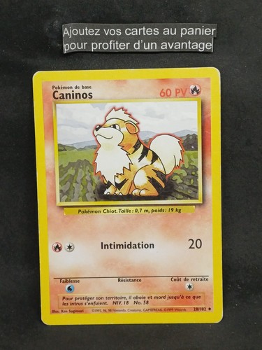 Carte pokemon caninos - pokemon, 28/102