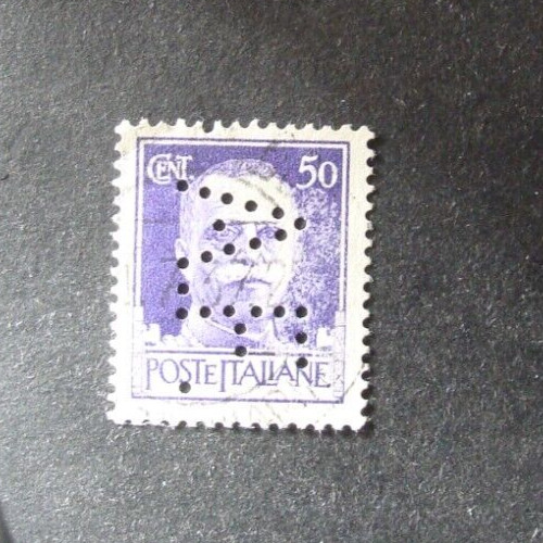 Perfin perforated regno - -, perforated-
