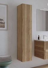 Colonna bagno sospesa 30x150 h cm cannettato con anta reversibile rovere