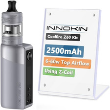 For Innokin Coolfire Z60 Kit 60 W Mod (Argento) Alimentato Dalla Batteria 2100 M