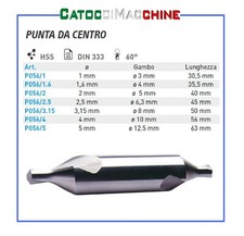 PUNTA DA CENTRO HSS 60° IDEALE X TORNIO TRAPANO FRESA FERVI SERIE P056
