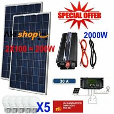 Kit Fotovoltaico 2 KW Pwm Inverter 2000W Pannello Solare 200W regolatore 30 amp