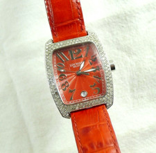 OROLOGIO LADY LOCMAN MILANO ROSSO BRILLANTINI RETTANGOLARE STILE FRANK MULLER
