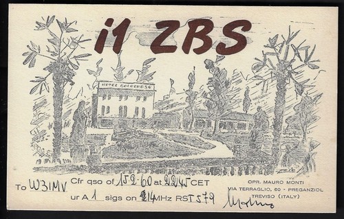Qsl radio card - radio, card"i1zbs,mauro