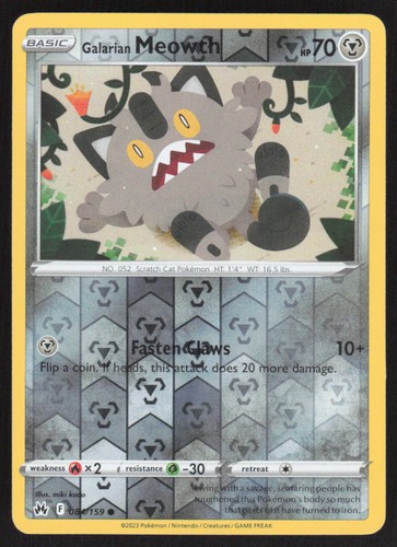 Carta pokemon galarian meowth - pokemon,