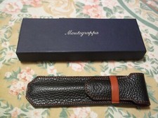 Porta penna, astuccio Montegrappa in pelle nuovo con scatola