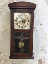 OROLOGIO DA MURO LIBERTY ITALIANO 1900 PENDOLO PENDOLA DA PARETE