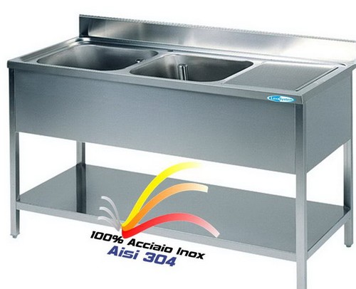 Lavello cm160x60x85 acciaio - in,